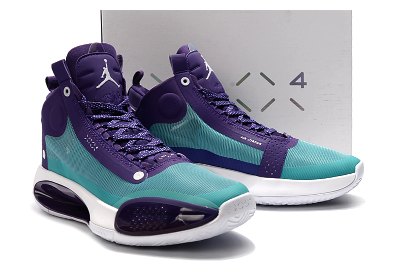 2020 Men Air Jordan 34 High Purple Jade Blue Shoes